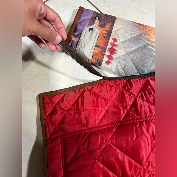 DAMAGE Polo Ralph Lauren Quilted Leather Trim Southwest Aztec Multi Color Jacket - Picture 12 of 12